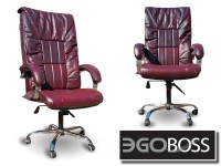 Офисное массажное кресло EGO BOSS EG1001 Maroon в комплектации ELITE натуральная кожа - магазин СпортДоставка. Спортивные товары интернет магазин в Комсомольске-на-Амуре 